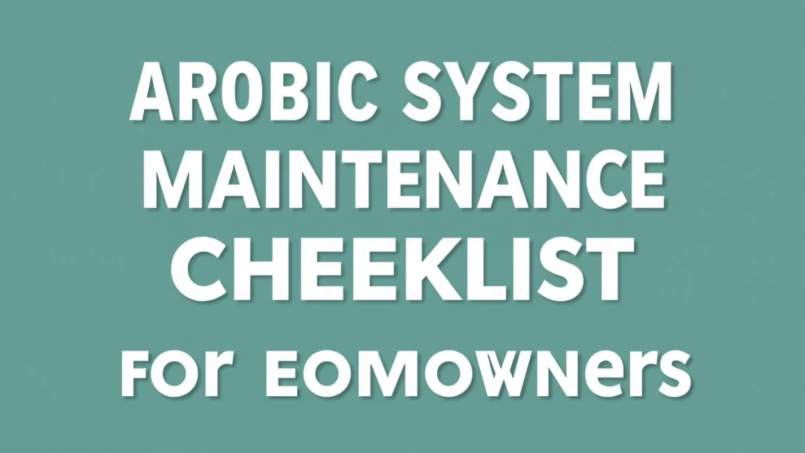 Aerobic Septic System Maintenance Checklist for Homeowners