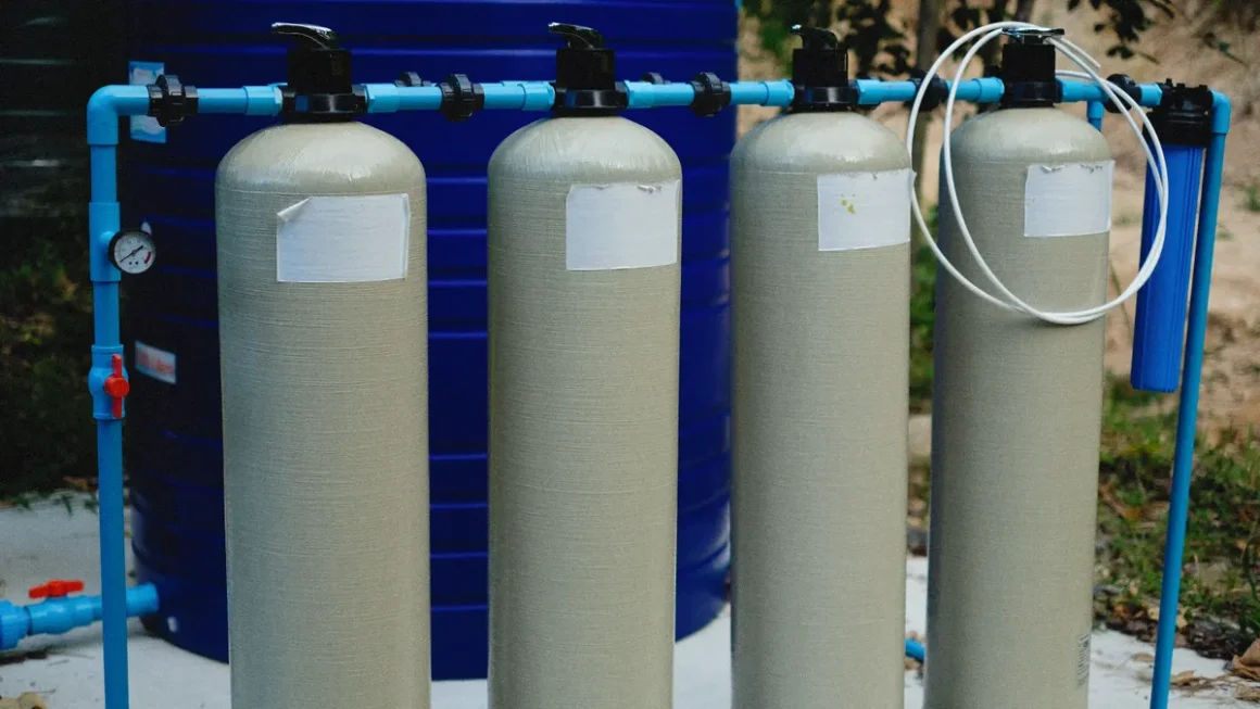outdoor septic treatment tanks with filter cylinders